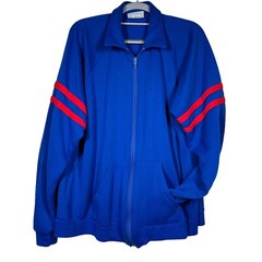 Retro Track Sweat Suit Set Men Size L Royal Blue Made USA Activewear Athletic
