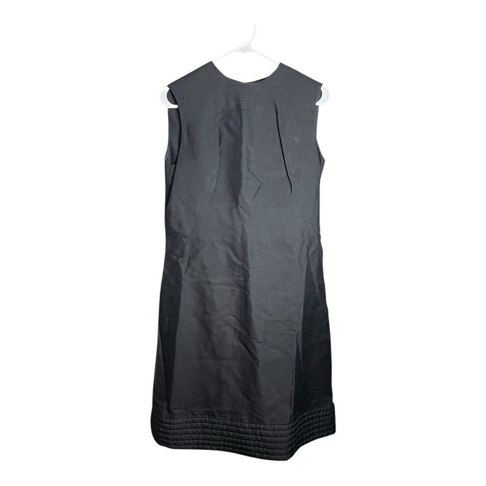Vintage Bonwit Teller Dress Sleeveless 1960s Zip Sheath Knee Length Black S-M