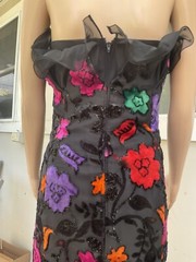 Vtg 80s Frank Usher Floral Sleeveless Ball Gown 12