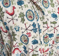 Vintage Lady Manhattan Country Cousins Folk Art Print Americana Novelty Blouse