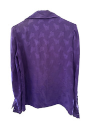 Vintage Ritz Silk Purple Blouse Equestrian Horse Cowgirl women’s S/M