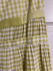 Vtg 1950s Tina Leser Gingham Dress Pleated Mid Century Designer Cotton Bow S M
