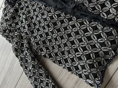 Vintage Beaded Evening Jacket Black Silver Silk Papell Boutique 60s Real Silk