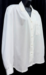 VTG JONQUIL by JUDY BOND Size 14 Button Up Lace Detail Neckline Blouse Ivory