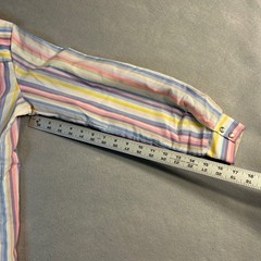 Vtg 70’s Western Pearl Snap Shirt Women’s Size 34 Metallic & Pastel Striped USA