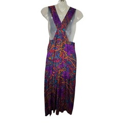 Vintage R.J. Stevens Palazzo Jumper Paisley Wide Leg Boho Cross back Sz 6