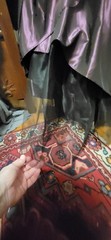 Vintage 80’s Loralie Original Purple & Black Taffeta Lace Punk Goth FL Dress 8