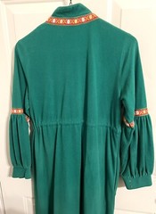 Vintage 60’s/70’s Jr’s By Lounge Craft Step In Robe Button Up Green Drawstring S