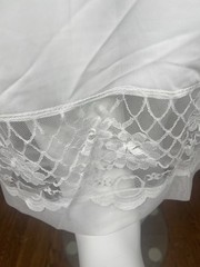 Full Dress long Slip Womens 38” white Nightgown Lingerie chiffon Vtg Lace