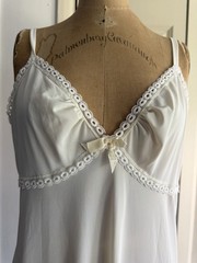 VTG 60’s Bonwit Teller Cream Nylon Maxi Gown Slip Dress Palest Butter Yellow S/M