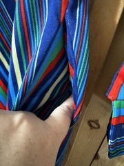 VTG 1970s Chevron Print Women’s Dress (flaw-sewing) Women’s XXS Bust 32” W-24”