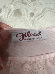 Vtg Gilead Pink Nylon Maxi Nightgown Lace Trim Hollywood Glamour Romantic S