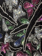VTG RINA Z Beaded Sequin Jacket 100% Pure Silk Women’s Size XL Art Boho Deco