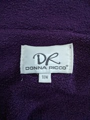 VTG Donna Ricco DR Purple Button Long Button Shirt PLUS Sz 18W Extra Extra Large