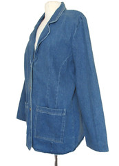 Vintage Joanna Denim Jacket L Women Blue Cotton Blazer