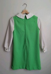 Vintage 1960s Union Made Mod Mini Shift Dress Maternity RARE Green Daisy Trim XS