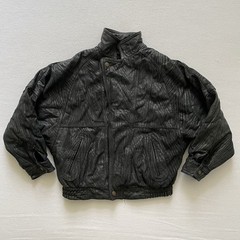 Vintage Oakland Raiders Leather Jacket Womens Medium Black Crop Biker Punk 80s