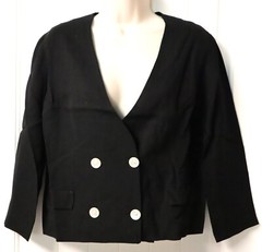 Vintage 1960s MARY HAYES of California 1/2 sleeve waitress black jacket size 12
