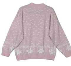 Vintage 80s Sweater Exchange Pink with Silver Sparkle Made in USA Size 2XL