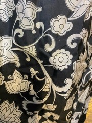 60s Vtg Black & White Floral Dress, Rockabilly, Retro, Pin-Up, GoGo, Mod, Space