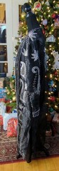 Vintage 80s Tan Chho Black Beaded Sequin Duster Dress 4 Piece Set, Women’s 2X