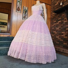 Vintage 50s Romantic Fairytale Lilac Cupcake Wedding Dress Ball Gown Prom XS/S
