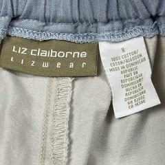Vintage 90s Liz Claiborne elastic High Waisted drawstring Khaki Mom Shorts sz 8