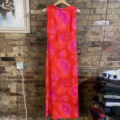 Vintage Kay O Kauai Hawaii Hawaiiian Dress Acrylic Tiki Aloha Maxi 60s 1960s