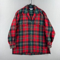 Vintage 80s Polo Ralph Lauren Wool Flannel Shirt Womens 8 Oversized Loop Collar