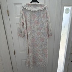 Vintage KOMAR USA Floral Nightgown Lace Collar Cottagecore One Size