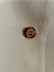 Vintage Tan Blouse Summer Blazer Button-up 1980 Military Style Tan Neutral VTG
