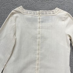Vintage Dress Womens 12 Cream Eyelet Lace Sheer Gauze Muslin Resort Wear