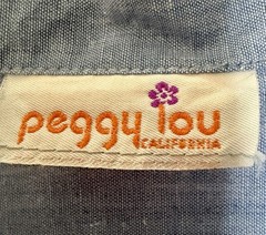 VTG Peggy Lou California Blouse Blue Chambray Eyelet Lace Womens Top