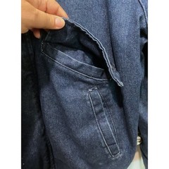Vintage 70s SADDLERY Denim Bomber Jacket Lined USA Factory Tag Lot 1962 sz M L