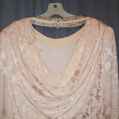 Roaring 20s Style Dress 100% Silk D’ore Vintage Dramatic Plunging Back Pink 6