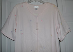 Vintage Sears Fundamentals Zip Front Robe House Coat Size Large (14-16) Pink NOS