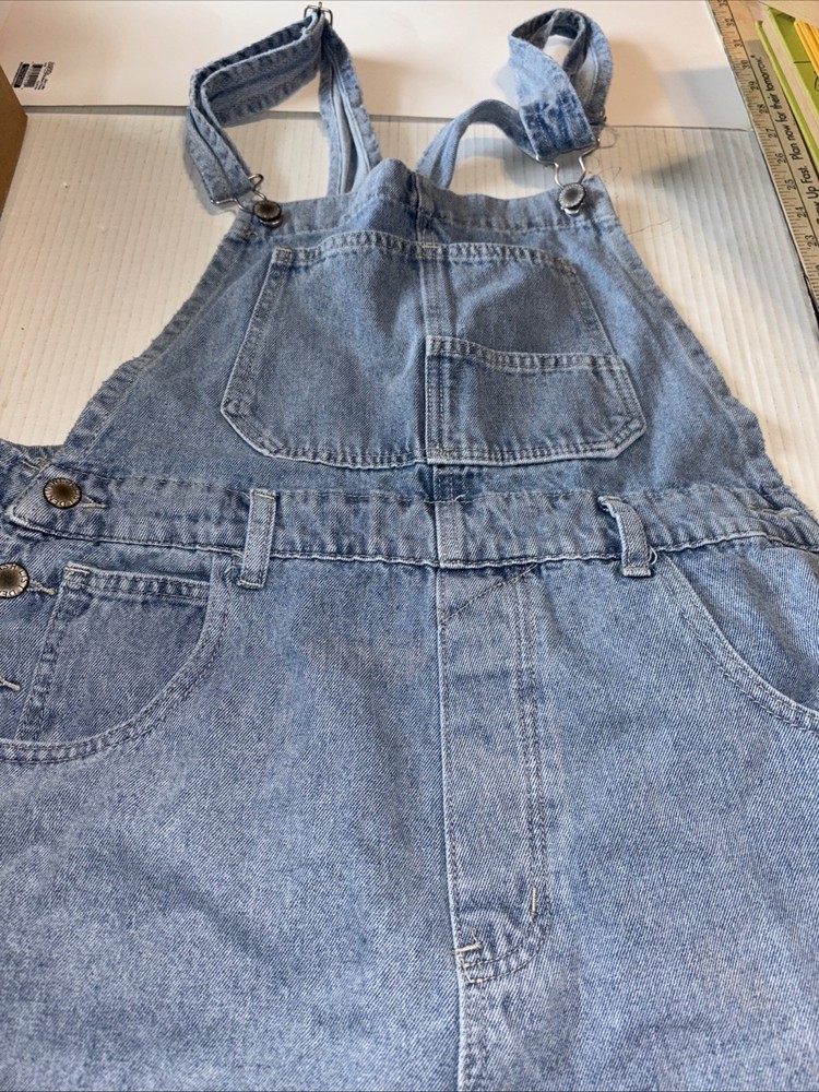 Wish List Denim 90’s Bib Overall Shorts, Medium