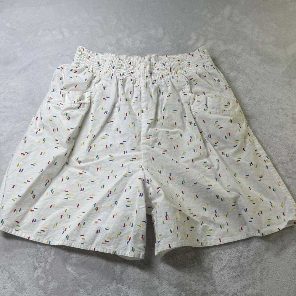 Vintage 80s Venezia Neon Print Shorts USA Made Retro Miami Vice