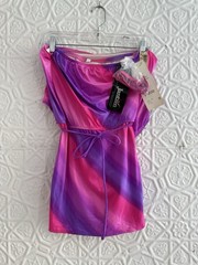 vintage 1980s NWT Jantzen bathing suit red pink purple rainbow boho size 14