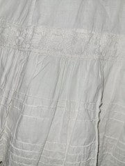 Antique Edwardian Cotton Pintucked Cluny Lace Petticoat S/M