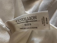 624 COTILLION Medium WHITE Shiny SATIN 100% Nylon Brief Panties NWOT #909
