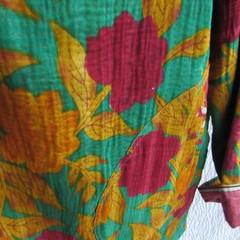 Vintage Nordstrom Womens Colorful Cotton Ric-Rac Gold Reversible Jacket L