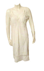 Isis Nylon Tricot Crystal Pleats Lace Full Dress Proportioned Slip 38 USA made
