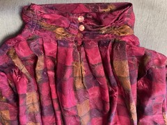 DAVID MATTHEW Women 14 Vintage 80’s Blouse Multicolor Bright Long Sleeve, EUC