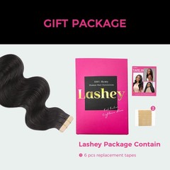 Lashey 20″ Body Wave Tape-In Human Hair Extensions 100% Invisible Soft