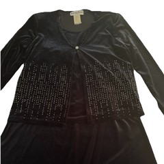 Vintage Another Thyme Black Velvet Maxi Dress W/Jacket Sz 10 Dark Romance Goth
