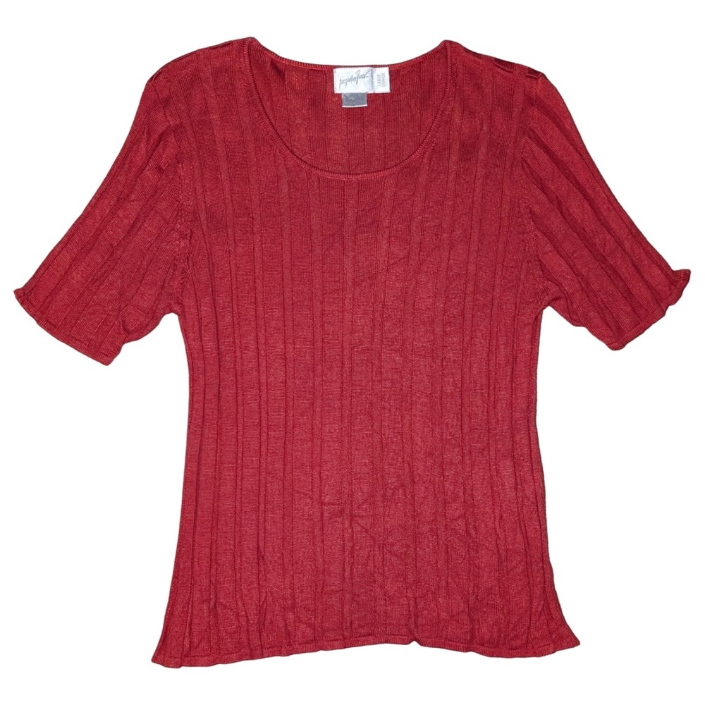 1950s Vintage Jacqueline Ferrar Silk Ribbed Sweater, Size L