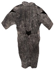 Rebound Denim Dress Acid Washed Faux Leather Trim Altered Women’s L 80’s READ