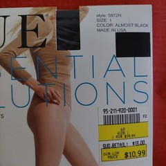 Vintage Pantyhose HUE ESSENTIAL SOLUTIONS Color Almost Black Size 1 BONT1