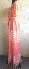 NINA RICCI BOUTIQUE PARIS Orange Polka Dot Dress Vintage 1960s – 70s *Sz Petite